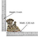 Lakshmi-Vishnu brass idol; Height 3 inch, Width 3.25 inch