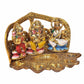 Metal Laxmi Ganesh Saraswati Idol Diya Oil Lamp Deepak -for Diwali Pooja - Diwali Home Décor Decoration Items Gifts Showpiece Statue (Height: 5 Inch)