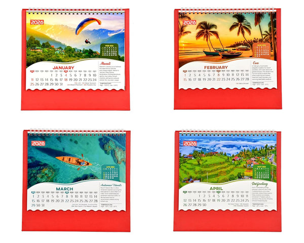 Table Calendar 2026 Travel Amazing the Destinations |12 Months| (Size 8.5 x 9 Inch) Study Setting
