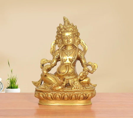 Brass Kuber Bhagwan Murti (Height 9 Inch)