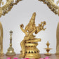 Brass Maa Saraswati Statue Handcrafted Hindu Goddess Saraswati Idol for Home Decor and Pooja Mandir Statue (Height 12 Inch)