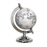 Compact world globe with political laminated map and magnifying glass, height 7.5 in