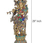 Brass Lord Krishna Murti for Gift Idol Statue Large Size Krishna Playing Flute 29 Inches