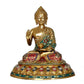 Brass Buddha Statue On Base Giving Blessing Pose for Home Decor Temple | Height : 15 Inches