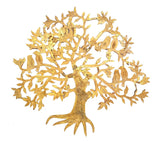 Brass Kalpavriksha tree wall hanging, dense leafy canopy with intricate branchwork