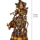 Krishna with Cow Brass Idol Krishna Religious Statue Murti (Height 27 inch)