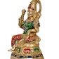 Brass Lakshmi Statue - Goddess Laxmi Idol for Home Decor and Pooja - Hindu Goddess of Wealth Figurine (Height 11.5 Inch)