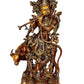 Krishna with Cow Brass Idol Krishna Religious Statue Murti (Height 27 inch)