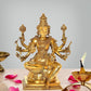 Brass Goddess Varahi Idol Figurine Eight Armed Sculpture Showpiece Home Temple Office Golden Height 13.5 Inches