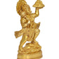 Brass Hanuman JI with Mountain Statue Idol Sculpture Statue Home Decor (Height: 9.5 Inch)