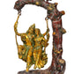 Brass Murlidhar Radha Krishna Murti Statue Idol Playing On Swing Idol Brass Statue, for Home Decor Mandir Pooja Temple (Height 14 Inch)