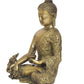 Brass Dhyan Mudra Buddha Statue - Handcrafted Spiritual Decor for Home Decor and Office Decor - Meditating Buddha Idol (Height 11 Inch)