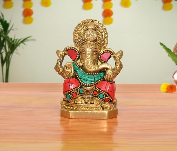 Brass Ganpati Bappa Murti (Height 3 Inch)