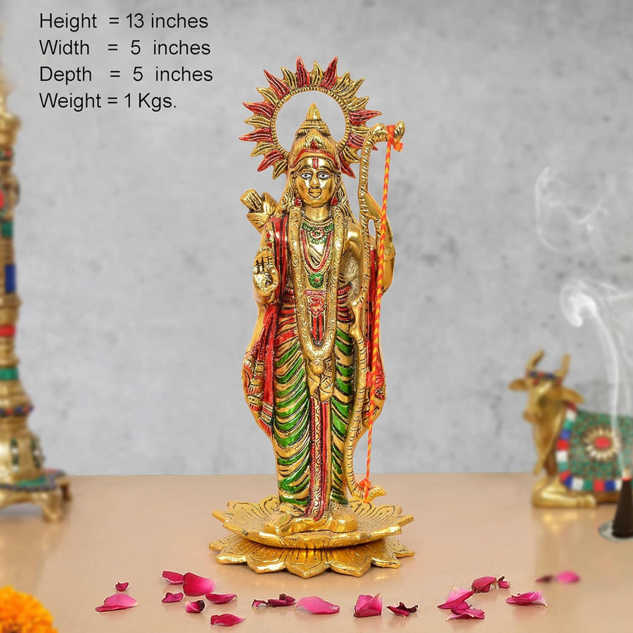 Metal Standing Ram ji sculpture (Height :13 Inch) Craft Detail