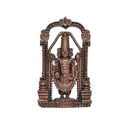 Copper Tirupati Bala ji Statue for Home, Mandir Pooja Decor Idol Color-Copper (Height: 3 Inch)