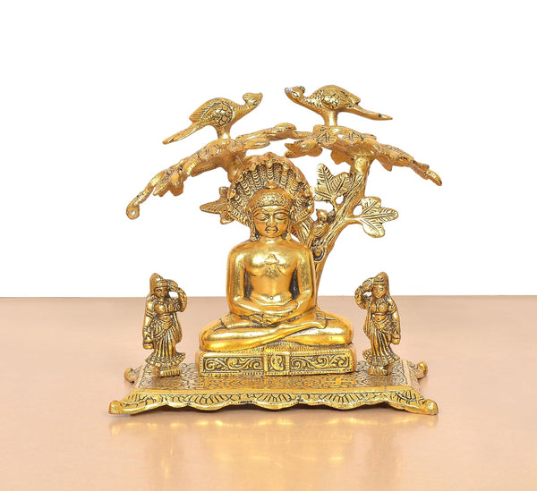 Metal Mahavir Swami ji Idols (Height 8.5 Inch) Study Setting