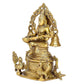 Brass Goddess Saraswati Sitting On Swan Devi of Study Maa Saraswati (Height: 8 Inch)