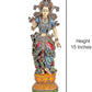 RESIN Cold Cast Marble Dust Radha Rani Radhika Idol Murti Statue for mandir, 15 inch