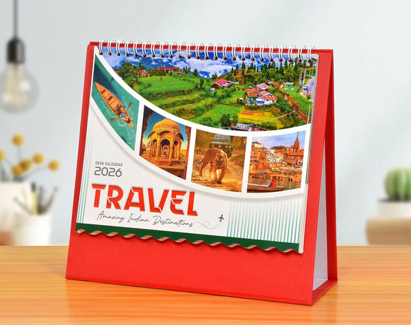 Table Calendar 2026 Travel Amazing the Destinations |12 Months| (Size 8.5 x 9 Inch)