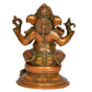 Brass Ganesh Statue Lord Ganesha Idol for Home Decor and Pooja Hindu God Ganapati Figurine (Height 10 Inch)