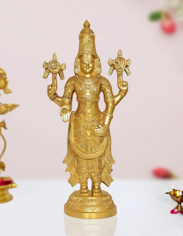 Brass Lord Tirupati Bala Ji Idol Statue for Home Temple Office Decor Figurine Showpiece (Height 24 Inch)