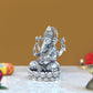 Bronze Lord Ganesha Sitting On Lotus Ganpati Idol Vinayak Religious Statue for Home Decor Mandir Pooja Decorative Showpiece, (Height 4 Inch)