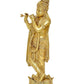 Brass Lord Krishna Idol Figurine Sculpture Playing Flute Statue Decorative Showpiece, (Height 17 Inch)