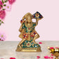 Brass Hanuman JI with Mountain Statue Idol Sculpture Statue Home Decor (Height: 6 Inch)