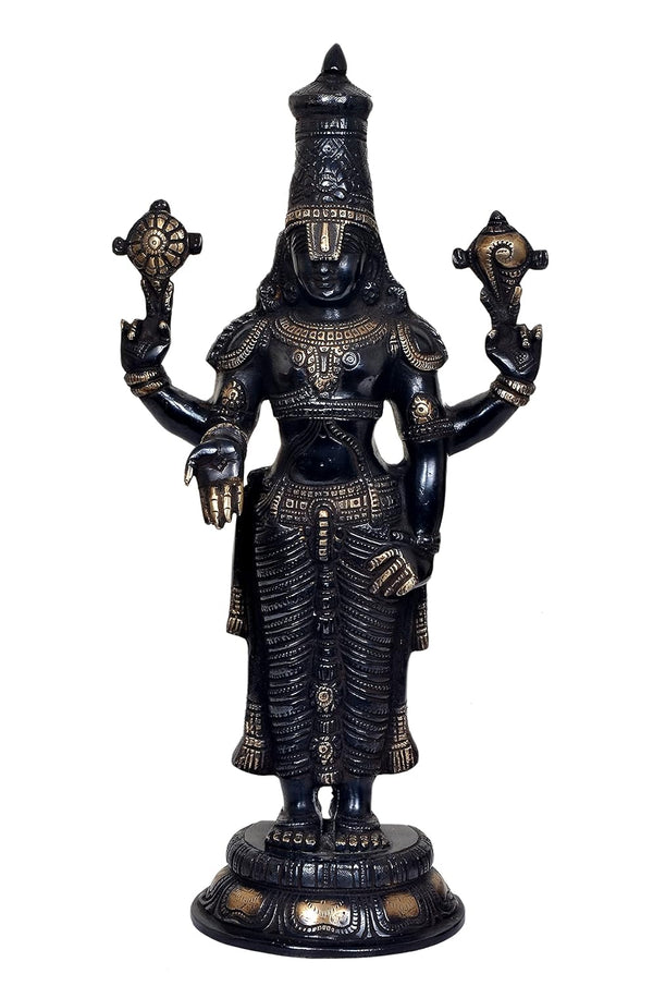 Brass Venkateswara Tirupati Balaji Statue (Height: 17.5 inches) Entryway Setting