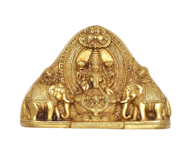 Brass Gaja Lakshmi with Elephants Idol (Height 5 Inch)