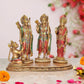 Resin Ram Darbar with Sita Lakshman Hanuman Multi Coloured Finish Statue, for Home Decor Pooja Mandir (Height 8 Inch)