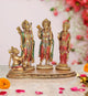 Resin Ram Darbar with Sita Lakshman Hanuman Multi Coloured Finish Statue, for Home Decor Pooja Mandir (Height 8 Inch)