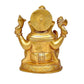 Brass Ganesha Idol On Base Giving Blessings Statue for Home Decor Temple | Height : 8 inches