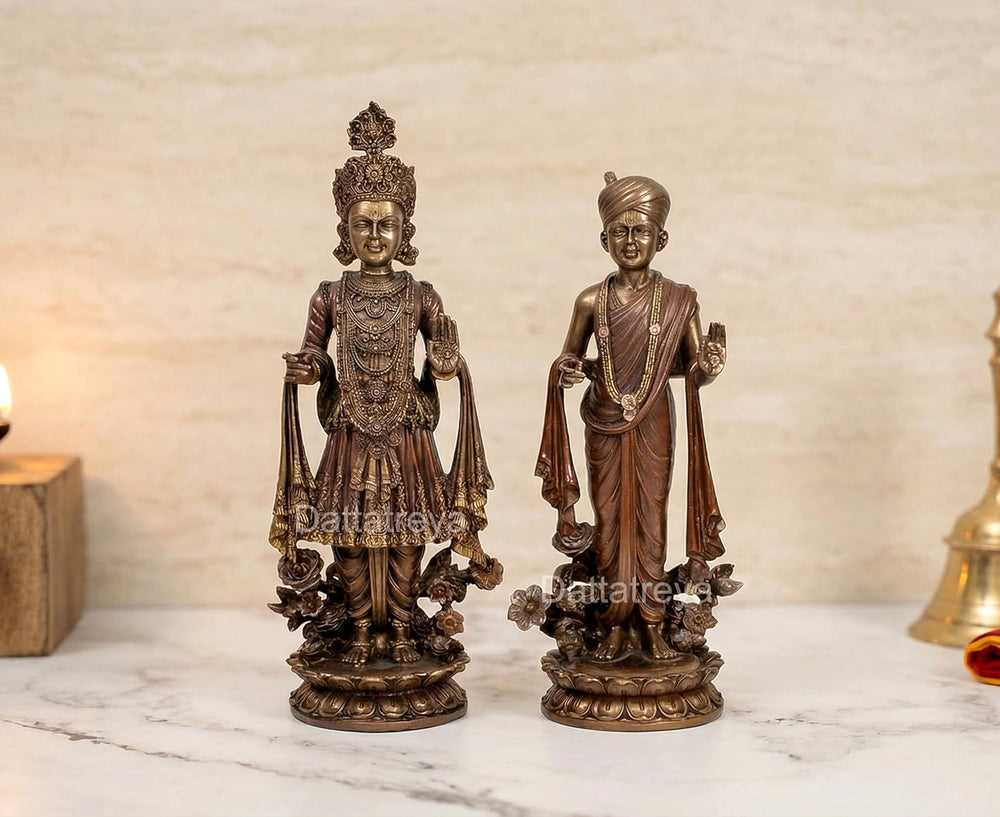 Resin Swami Narayan (Shri Shajanand Swami) and (Pujya Akshar Murti) (Height :7 Inches)