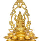 Brass Ganesha Diya Lamp Idol Murti Statue for Temple Home Decor | Diwali | Height : 11 Inches (20 Diya Holder)