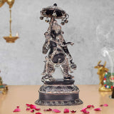 AONA figurine di Ganesha in ottone, con parasole e supporto decorato, 15 pollici