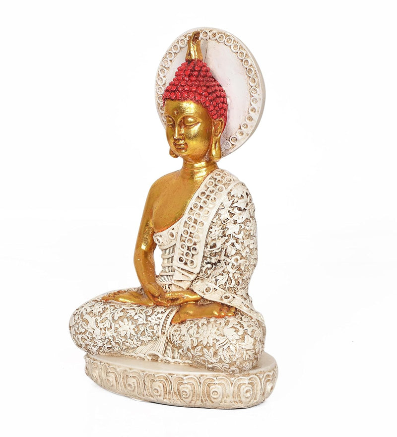 Resin Lord Buddha Idol Sculpture for Home Decor Decorative Showpiece (Height 11 Inch)