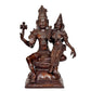 Lord Shiva and Parvati Sitting on Lotus Asan Golden in Brass Statue for Puja (Height: 15.2 Inches)