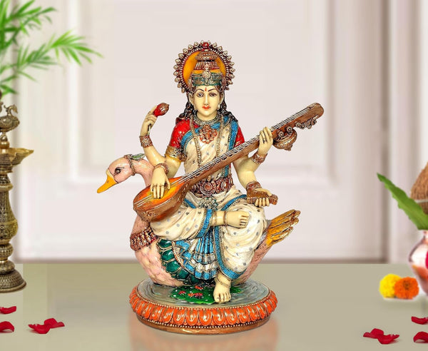 Resin Saraswati Idol (Height : 8.5 Inch)