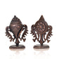 Copper god Sanghu and Chakram for Home Temple and Spiritual Decor (Height 2 Inch)