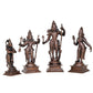 Copper Ram Darbar with Sita Lakshman Hanuman Copper Finish Statue, Height 6 inches