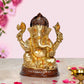 Brass Lord Ganesha Idol Statue Decorative Sculpture for Home Decor Office Mandir Pooja Showpiece (Height 8 Inch)