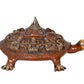 Brass Ashtalakshmi Shree Yantra on Tortoise Figurine Kachua Unique Home Decor Vastu Accent (Height: 6.5 inch)