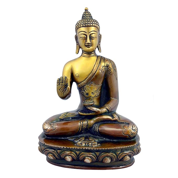 Brass Gautam Buddha Statue Idol Height 7.5 inches