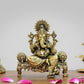 Fine Bronze Ganesha laxmi Saraswati Idol Temple Murti Diwali Pooja Gift Decoration Showpiece (Height 4 Inch)