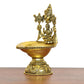 Bronze Tirupatibalaji and Goddess Lakshmi Diya Oil Lamp for Diwali Pooja Gift Decoration Showpiece (Height 5.5 Inch)