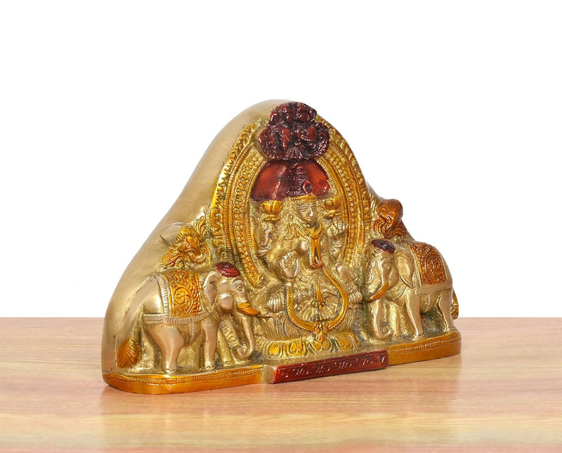 Brass Gaja Lakshmi with Elephants Idol Table Top and Wall Hanging (Height :5 inch)