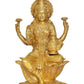 Brass Lakshmi Idol Laxmi Goddess Lakshmi Sitting on Lotus Statue for The Puja Temple at Home Decor Office (Height: 12 Inch)