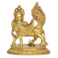 Brass Kamadhenu Cow with Wings | for Pooja Home Decor Mandir | (Height 6.5 Inch)