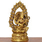 Brass Maa Saraswati Statue Handcrafted Hindu Goddess Saraswati Idol for Home Decor and Pooja Statue (Height 10.5 Inch)